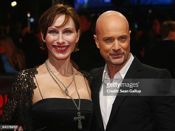 Actor Christian Berkel and actress Andrea Sawatzki attend the European premiere of "Valkyrie" on January 20, 2009 in Berlin, Germany.