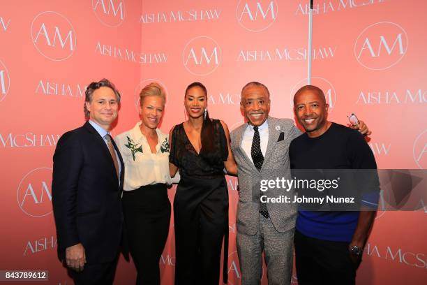 Jason Binn, Tonya Lewis Lee, Aisha McShaw, Rev. Al Sharpton and Kevin Liles Attend The Aisha McShaw - New York Fashion Week Show at Prince George...