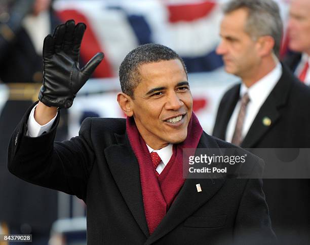 President Barack Obama walks in the Inaugural Parade on January 20, 2009 in Washington, DC. Obama was sworn in as the 44th President of the United...