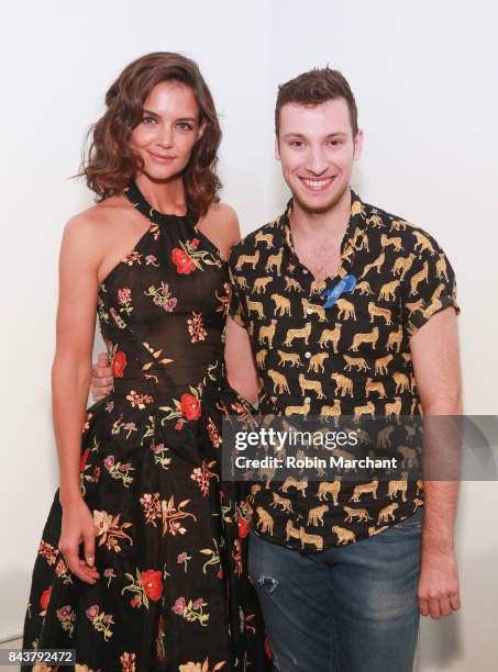 Katie Holmes and designer Adam Dalton Blake attend his fashion show during New York Fashion Week on September 7, 2017 in New York City.