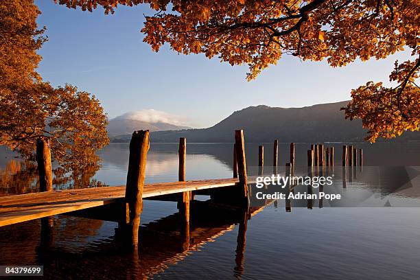 sunrise on derwentwater, lake district - landscape twilight stock pictures, royalty-free photos & images