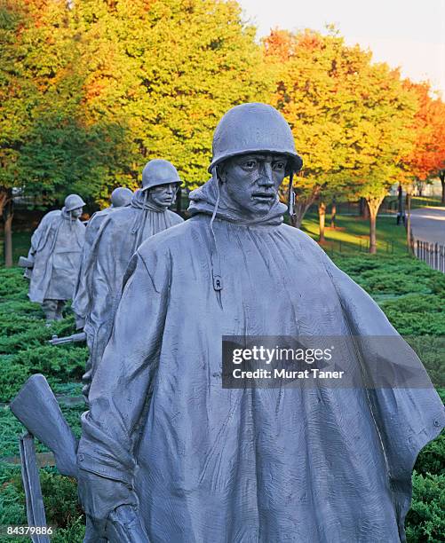 washington, dc  usa - korean war memorial stockfoto's en -beelden