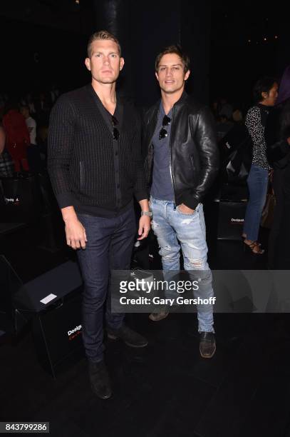 Stephen Wonderboy and Bonner Bolton attend the Desigual fashion show during New York Fashion Week at Gallery 1, Skylight Clarkson Sq on September 7,...