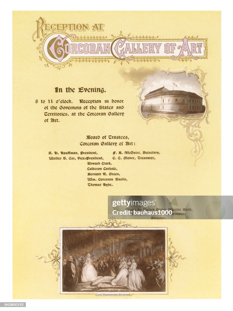Invitation to the Washington, D.C., Centennial Celebration, United States, Antique American Illustration, 1900