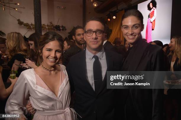 Host of E!'s The Rundown Erin Lim, President, E! Entertainment Adam Stotsky and guest attend the NYFW Kickoff Party, A Celebration Of Personal Style,...