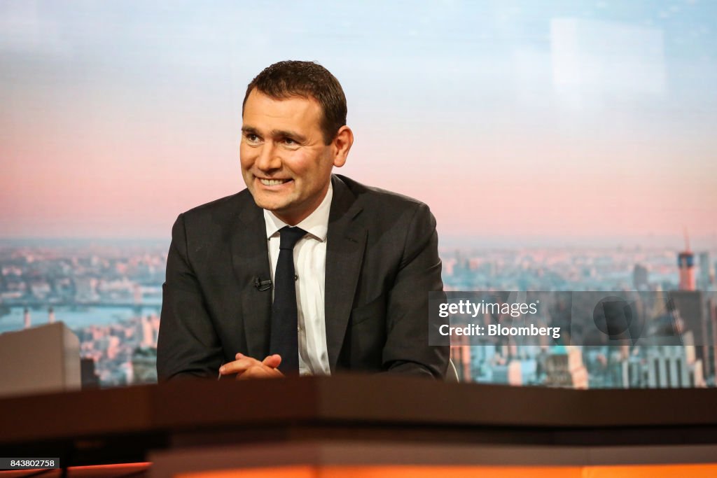 Alexandre Ricard, chief executive officer of Pernod Ricard SA, smiles ...