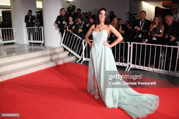 Giglia Marra walks the red carpet ahead of the 'Mektoub, My Love: Canto Uno' screening during the 74th Venice Film Festival at Sala Grande on...