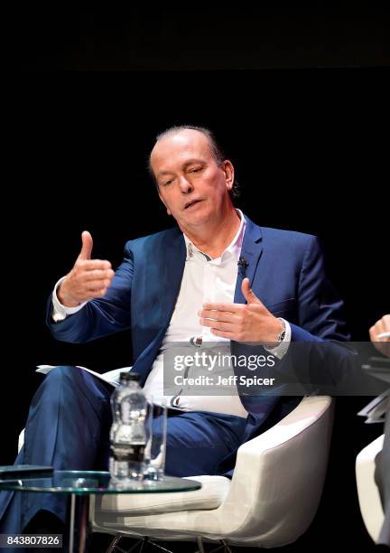 Quentin Wilson speaks at the Technology with Heart: Jaguar Land Rover's Tech Fest at Central St Martins on September 7, 2017 in London, England.