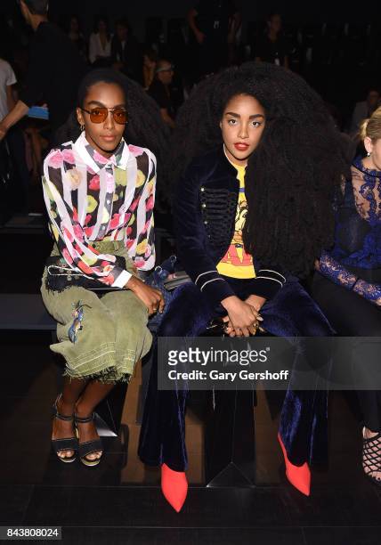 Cipriana Quann and TK Quann attend the Desigual fashion show during New York Fashion Week at Gallery 1, Skylight Clarkson Sq on September 7, 2017 in...