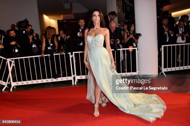 Giglia Marra walks the red carpet ahead of the 'Mektoub, My Love: Canto Uno' screening during the 74th Venice Film Festival at Sala Grande on...