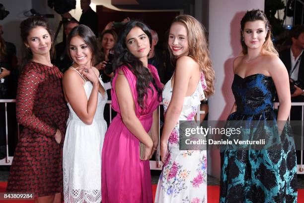 Alexia Chardard, Mel Einda El Asfour, Hafsia Herzi, Lou Luttiau and Alexia Chardard walk the red carpet ahead of the 'Mektoub, My Love: Canto Uno'...