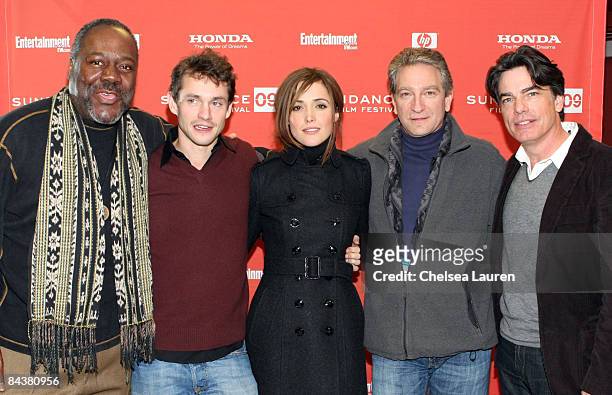 Actor Frankie Faison, Hugh Dancy, Rose Byrne, Max Mayer and Peter Gallagher attend the premiere of "Adam" during the 2009 Sundance Film Festival at...