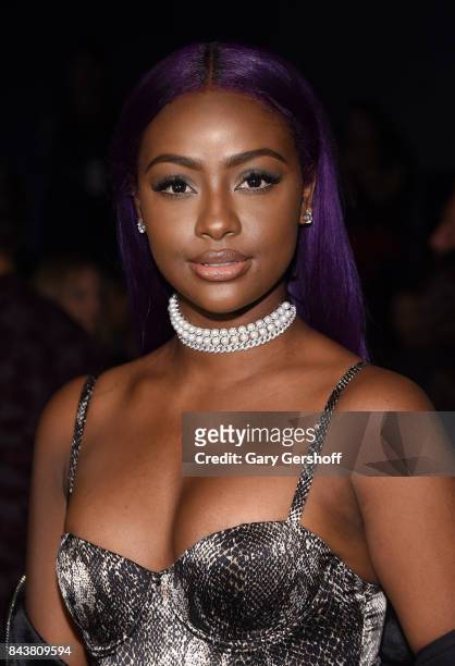 Singer and actress Justine Skye attends the Desigual fashion show during New York Fashion Week at Gallery 1, Skylight Clarkson Sq on September 7,...