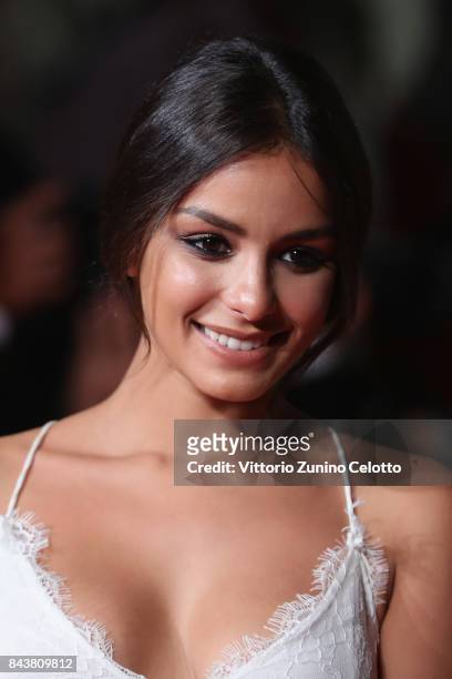 Mel Einda El Asfour walks the red carpet ahead of the 'Mektoub, My Love: Canto Uno' screening during the 74th Venice Film Festival at Sala Grande on...