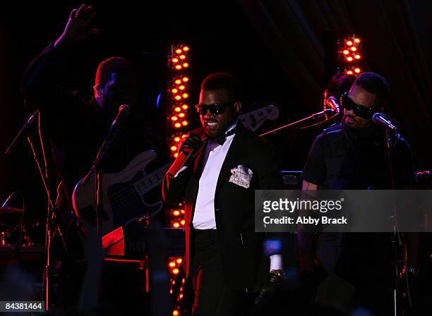 Rapper Kanye West performs during MTV & ServiceNation: Live From The Youth Inaugural Ball at the Hilton Washington on January 20, 2009 in Washington,...