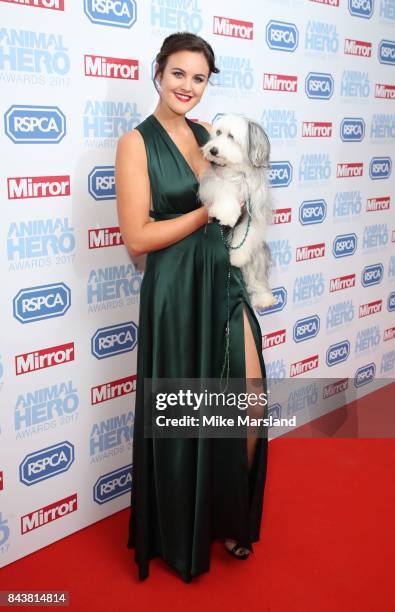 Ashleigh Butler and Sully the dog attends the Animal Hero Awards 2017 at The Grosvenor House Hotel on September 7, 2017 in London, England.