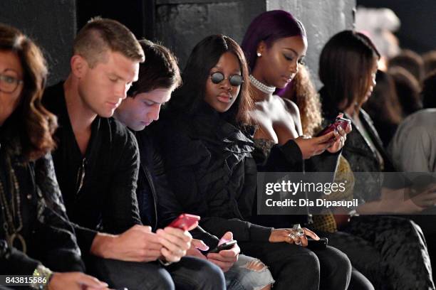 Stephen Wonderboy, Bonner Bolton, Duckie Thot, Justine Skye attends Desigual fashion show during New York Fashion Week: The Shows at Gallery 1,...