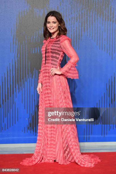 Giulia Elettra Gorietti walks the red carpet ahead of the 'Manuel' screening during the 74th Venice Film Festival at Sala Giardino on September 7,...