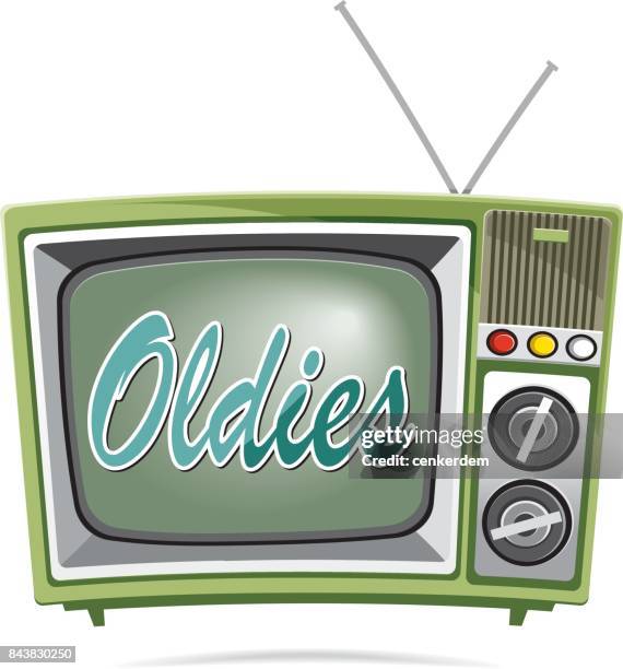 vintage tv vector - vintage television white background stock illustrations