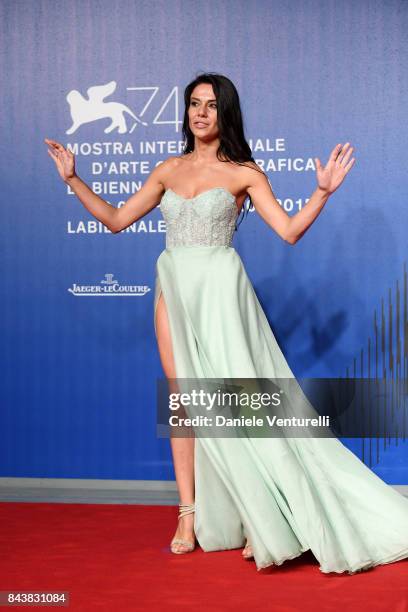 Giglia Marra walks the red carpet ahead of the 'Manuel' screening during the 74th Venice Film Festival at Sala Giardino on September 7, 2017 in...