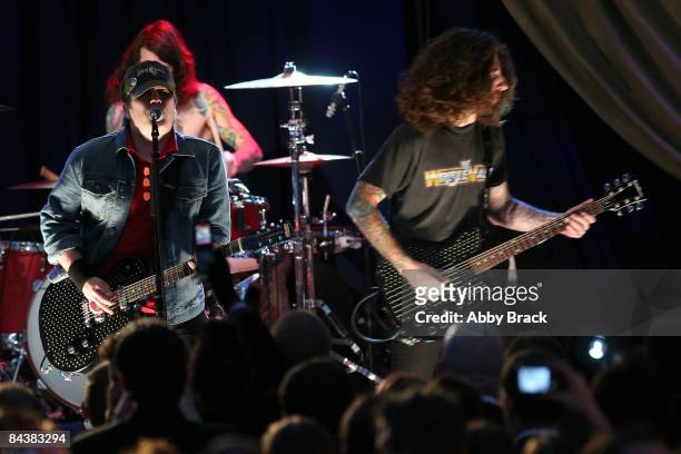 The band Fall Out Boy performs during MTV & ServiceNation: Live From The Youth Inaugural Ball at the Hilton Washington on January 20, 2009 in...