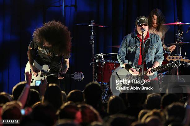 The band Fall Out Boy performs during MTV & ServiceNation: Live From The Youth Inaugural Ball at the Hilton Washington on January 20, 2009 in...