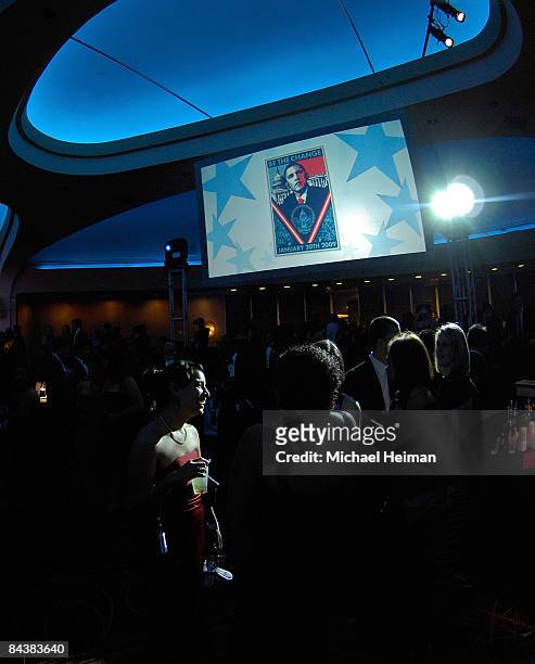 Party goers attend the MTV & ServiceNation: Live From The Youth Inaugural Ball at the Hilton Washington on January 20, 2009 in Washington, DC....