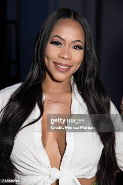 And Radio Personality Deelishis backstage during the 2017 Women's Empowerment Expo at Cobo Center on August 26, 2017 in Detroit, Michigan.