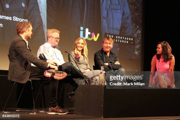 Harry Williams, Jack Williams, Joanne Froggatt, James Strong and Nina Hossain attends the preview of ITV drama 'Liar' at BFI Southbank on September...