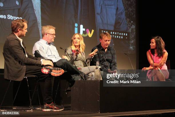 Harry Williams, Jack Williams, Joanne Froggatt, James Strong and Nina Hossain attends the preview of ITV drama 'Liar' at BFI Southbank on September...