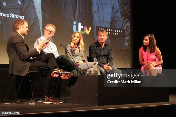 Harry Williams, Jack Williams, Joanne Froggatt, James Strong and Nina Hossain attends the preview of ITV drama 'Liar' at BFI Southbank on September...