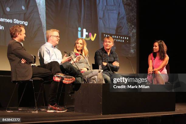 Harry Williams, Jack Williams, Joanne Froggatt, James Strong and Nina Hossain attends the preview of ITV drama 'Liar' at BFI Southbank on September...