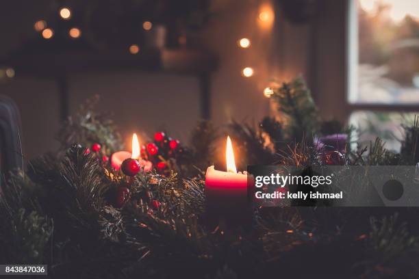 second sunday of advent - advent wreath stock pictures, royalty-free photos & images