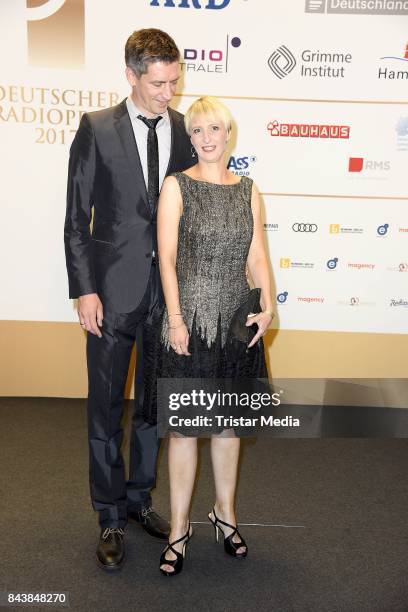 Steffen Hallaschka and his wife Anne-Katrin Hallaschka attend the Deutscher Radiopreis at Elbphilharmonie on September 7, 2017 in Hamburg, Germany.