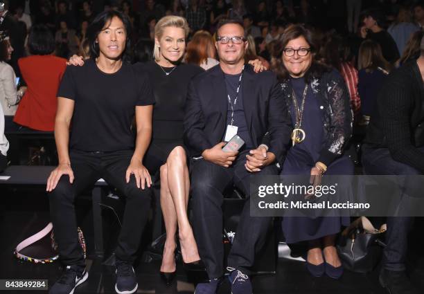 Stephen Gan, Yolanda Hadid, Ivan Bar and Fern Mallis attends Desigual fashion show during New York Fashion Week: The Shows at Gallery 1, Skylight...