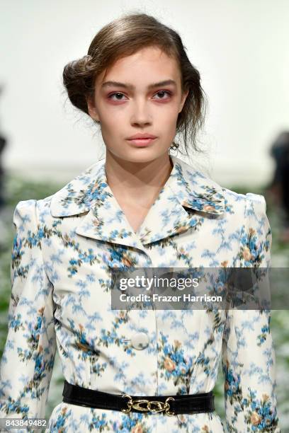 Model walks the runway for the Brock Collection fashion show during New York Fashion Week Presented By MADE at Gallery 2, Skylight Clarkson Sq on...