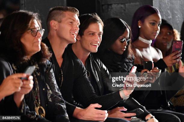 Fern Mallis, Stephen Wonderboy, Bonner Bolton, Duckie Thot, Justine Skye attends Desigual fashion show during New York Fashion Week: The Shows at...