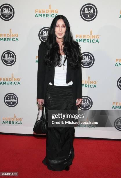 Singer and actress Cher attends the RIAA and Feeding America's Inauguration Charity Ball at Ibiza on January 20, 2009 in Washington, DC.