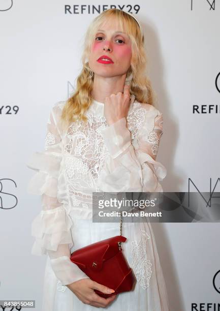 Petite Meller attends the launch of the Refinery29 and NARs cosmetics "Power Mouth" exhibition at Protein Studios on September 7, 2017 in London,...