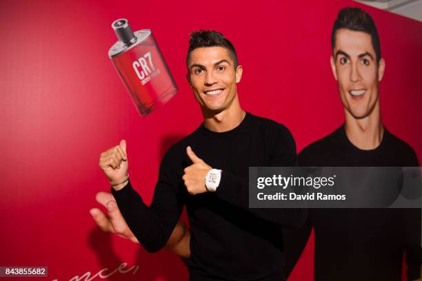 Crisitiano Ronaldo celebrates the launch of his new fragrance CR7 on September 7, 2017 in Madrid, Spain.