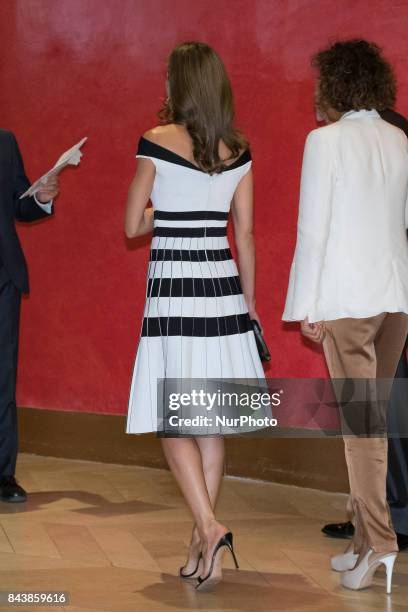 Queen Letizia of Spain receives members of Oncology Congress 'Esmo 2017' at the Museo Nacional del Prado on September 7, 2017 in Madrid, Spain.