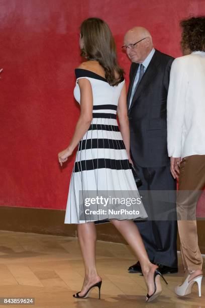 Queen Letizia of Spain receives members of Oncology Congress 'Esmo 2017' at the Museo Nacional del Prado on September 7, 2017 in Madrid, Spain.