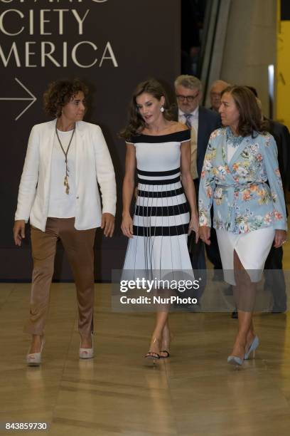 Queen Letizia of Spain receives members of Oncology Congress 'Esmo 2017' at the Museo Nacional del Prado on September 7, 2017 in Madrid, Spain.