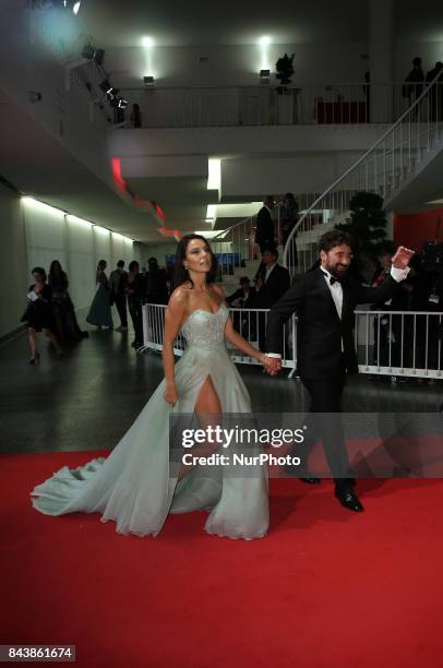 Venice, Italy. 07 September, 2017: Giglia Marra and Federico Zampaglione walks the red carpet ahead of the 'Mektoub, My Love: Canto Uno' screening...