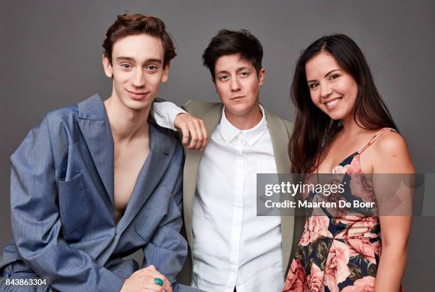 Theodore Pellerin, filmmaker Kathleen Hepburn, and Mary Galloway from the film "Never Steady, Never Still" pose for a portrait during the 2017...