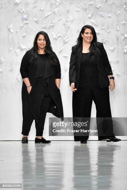 Shaikha Noor Al Khalifa and Shaikha Haya Al Khalifa walk the runway for Noon By Noor fashion show during New York Fashion Week: The Shows at Gallery...
