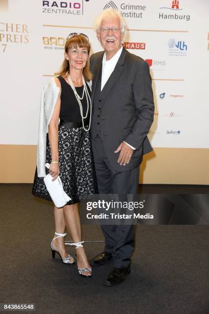 Carlo von Tiedemann and his wife Julia Laubrunn attend the Deutscher Radiopreis at Elbphilharmonie on September 7, 2017 in Hamburg, Germany.