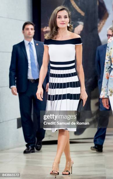 Queen Letizia of Spain Receives Members of Oncology Congress 'Esmo 2017' on September 7, 2017 in Madrid, Spain.