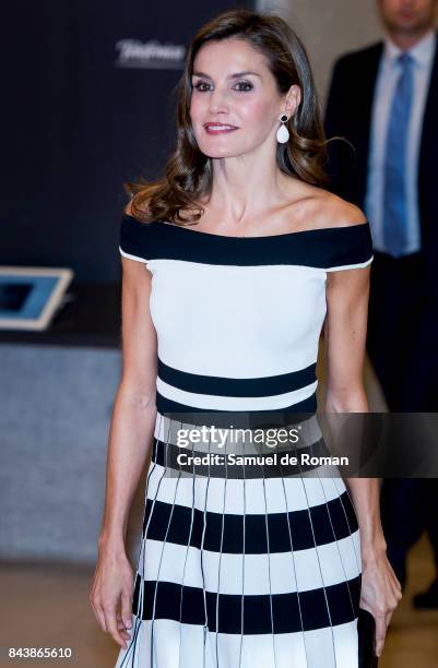 Queen Letizia of Spain Receives Members of Oncology Congress 'Esmo 2017' on September 7, 2017 in Madrid, Spain.