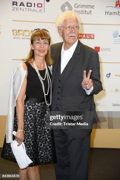 Carlo von Tiedemann and his wife Julia Laubrunn attend the Deutscher Radiopreis at Elbphilharmonie on September 7, 2017 in Hamburg, Germany.